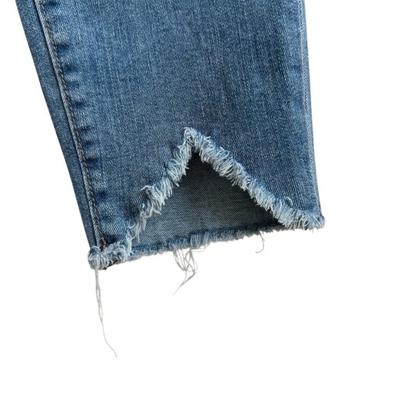 Loft Women Size 8 Petite Modern Skinny Med Wash Mid Rise Tulip Cut Raw Hem Jeans - Picture 3 of 9